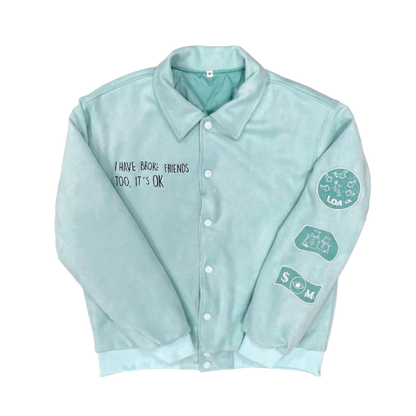 Momma i made it varsity jacket (Mint Green)